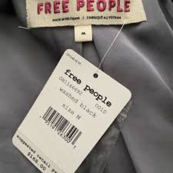 Free People Hannah Slouchy Double Breasted Coat in Gray (washed black) SZ M - Picture 4 of 9